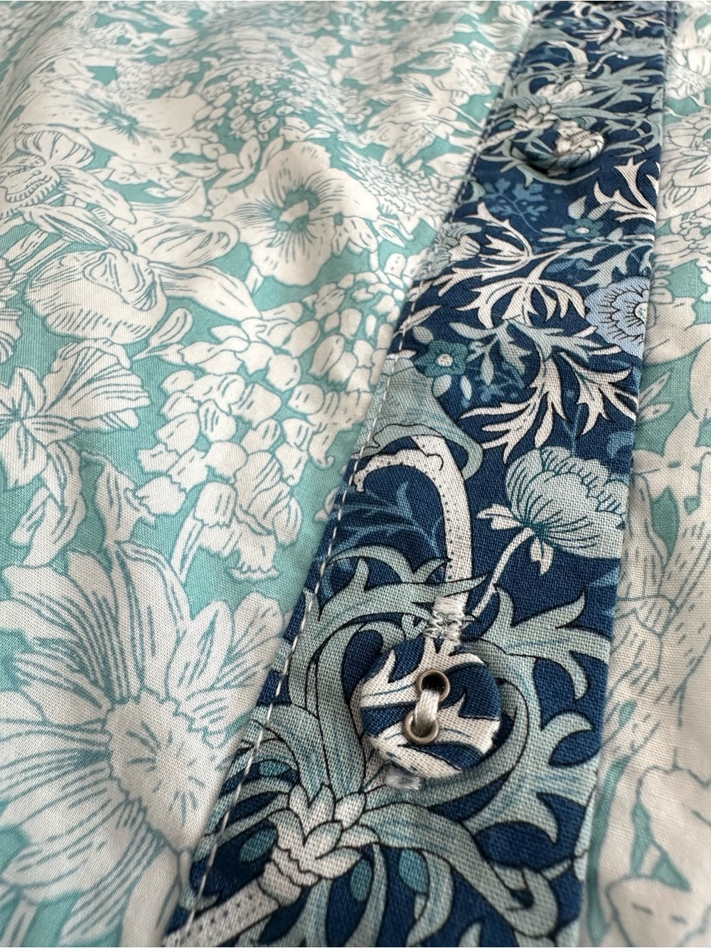 Tuckernuck Hyacinth House Gracelynn Tunic Dress Blue Aqua Floral Print Size S - Picture 7 of 12